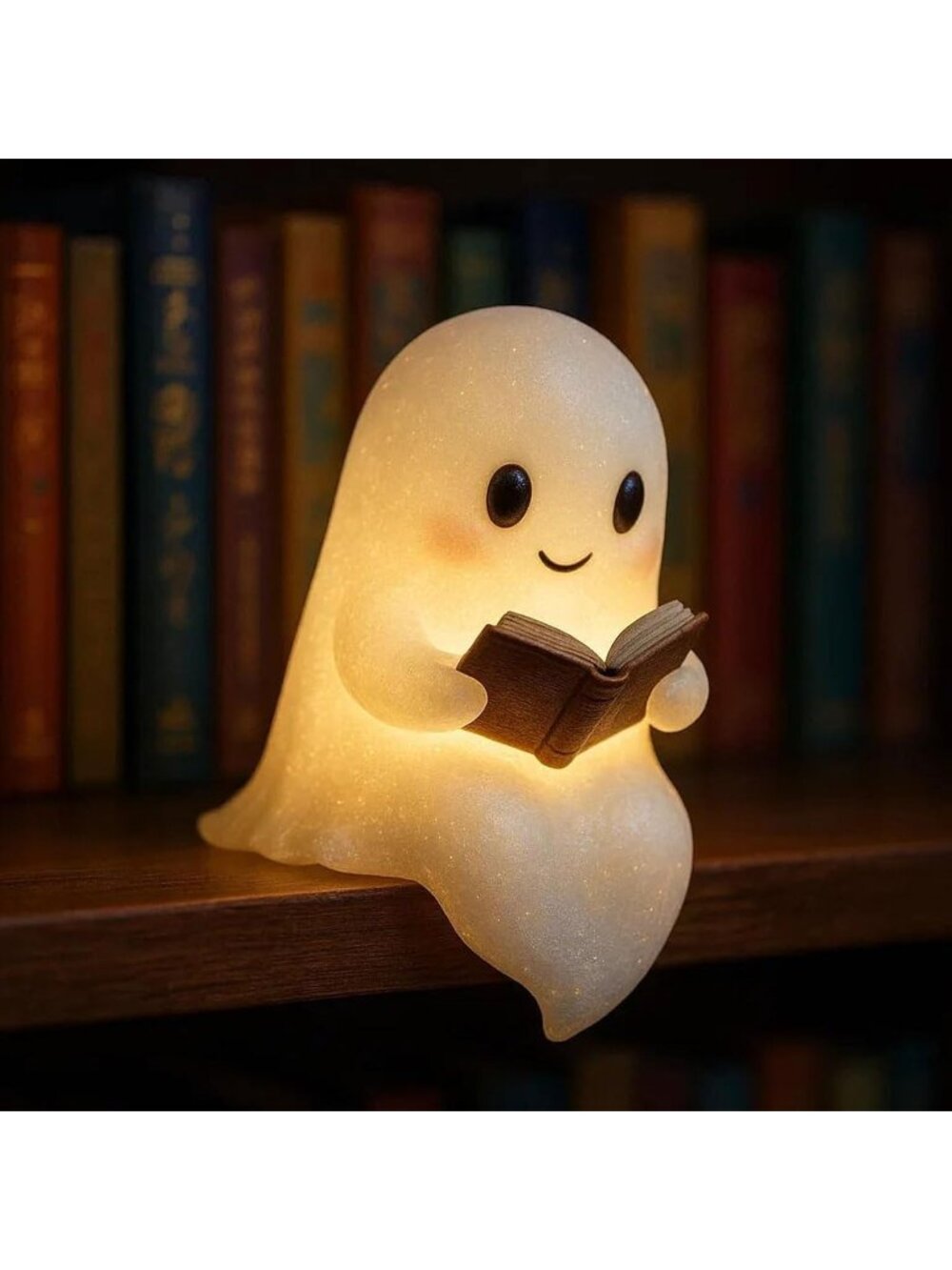 Light Up Ghost Halloween Decor Small Resin Cute Ghost Figurines Sculptures Decor